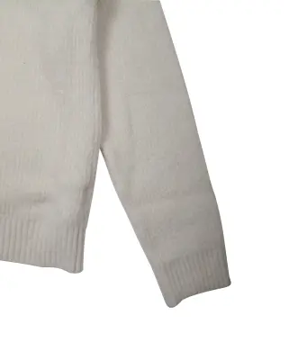 Reg 1/4 ZIP Ragl Sweater White Melange — photo 3