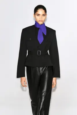FOULARD EN LAINE MÉRINOS - VIOLET — photo 1
