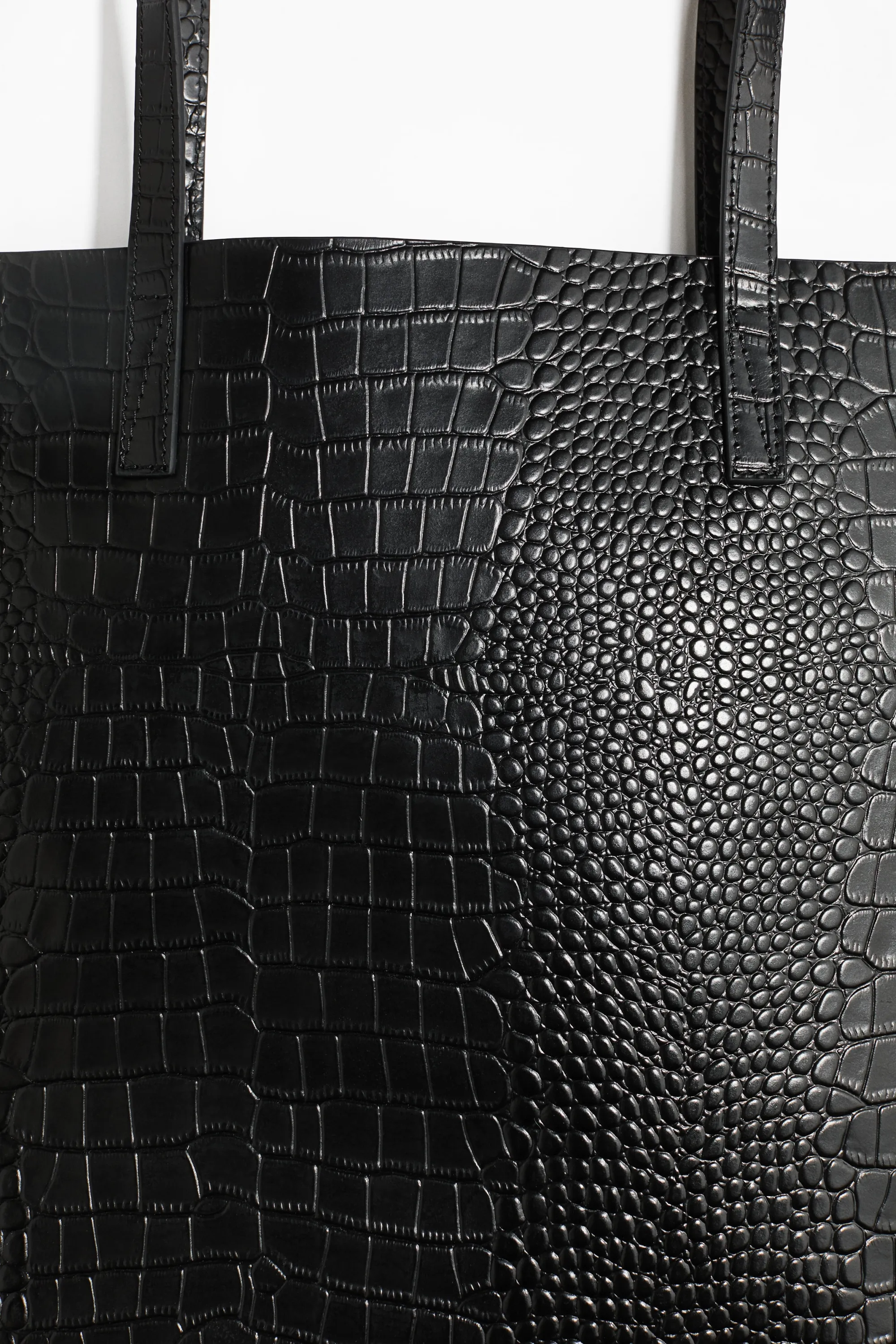 Leather tote bag - Noir