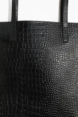 Leather tote bag - Noir — photo 1