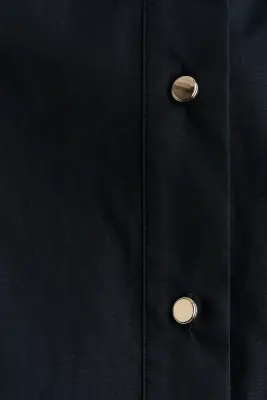 Robe en popeline avec liens à nouer dans le dos - Bleu marine — photo 3