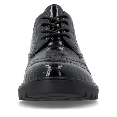 Chaussures à Lacets Remonte D2Q04-02 Noires - Vernis Talon Bloc Grande Pointure Femme — photo 4