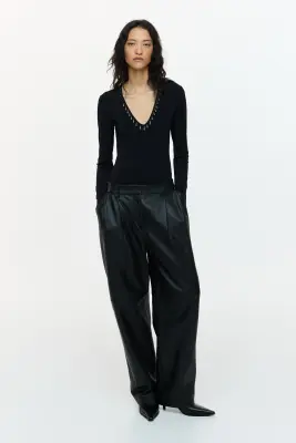 Body avec perles fantaisie - Noir — photo 1