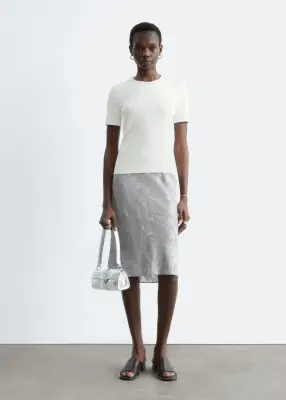 T-shirt côtelé - Blanc — photo 3
