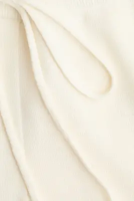 Short en maille fine avec cordon de serrage - Crème — photo 3