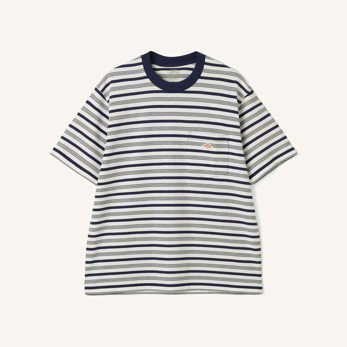 Le Tshirt Danton à poche poitrine - Navy x Blanc