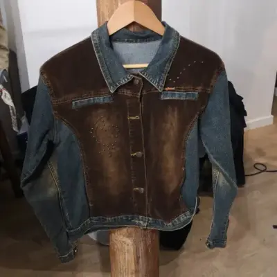 Veste en jean et velours marron — photo 1