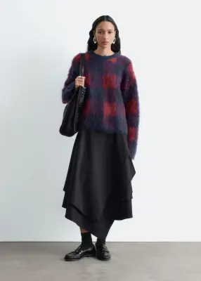 Pull en mohair mélangé - Rouge/Bleu — photo 3