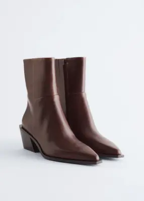 Bottes de cowboy élégantes en cuir - Marron Clair — photo 1