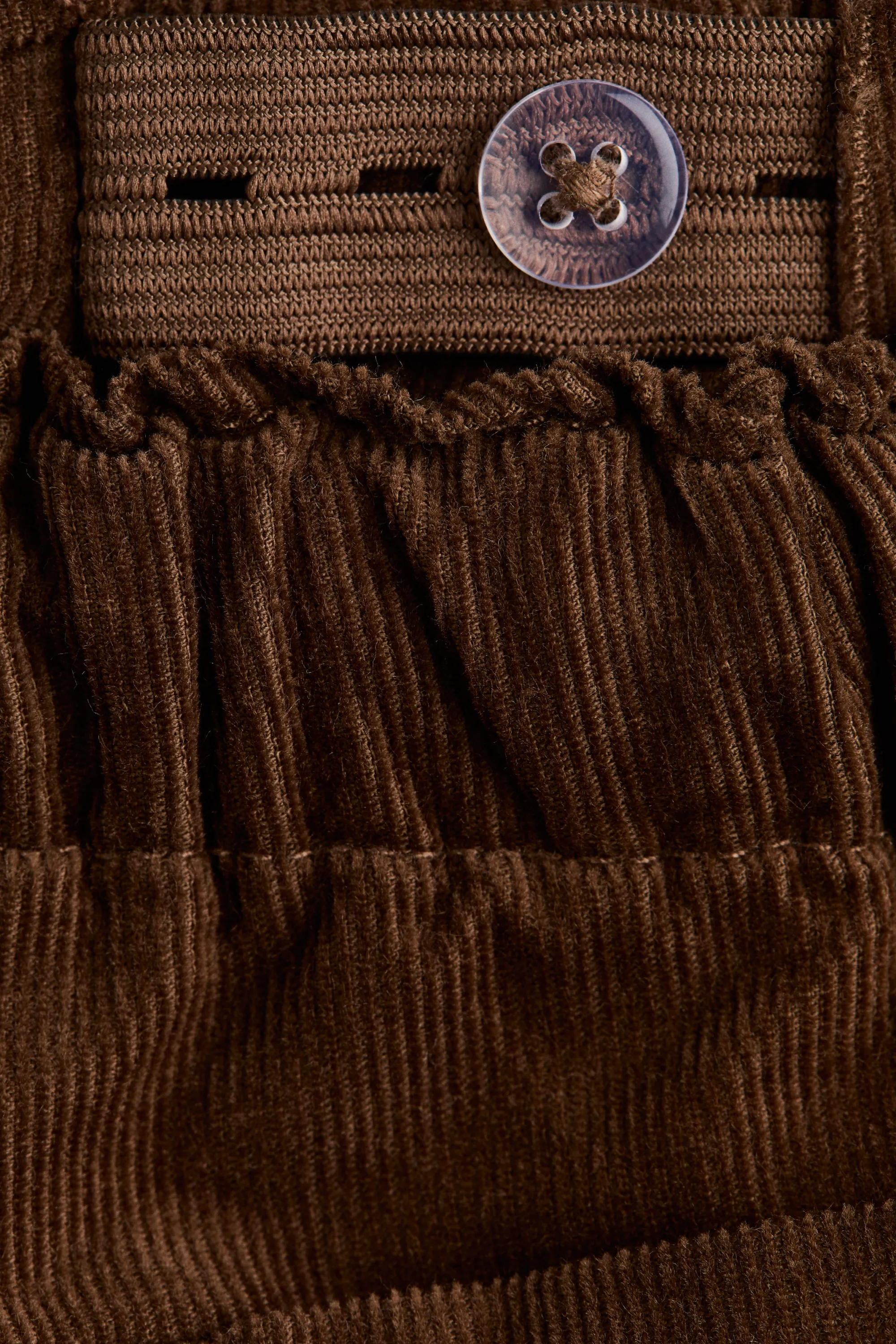 Pantalon jogger en velours côtelé avec doublure - Marron