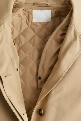 Manteau 3/4 en twill de coton - Beige — photo 3