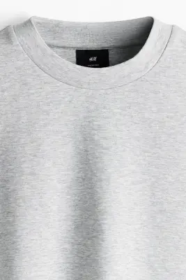 T-shirt Oversized Fit en scuba - Gris clair chiné — photo 4