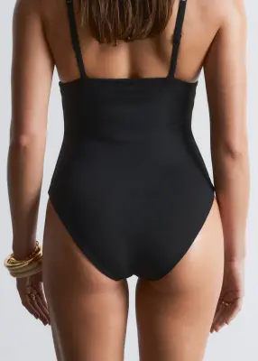 Maillot de bain col en V - Noir — photo 5