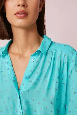 chemise tonia turquoise — photo 3