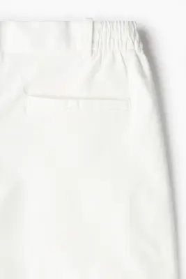 Short Relaxed Fit en lin mélangé - Blanc — photo 1