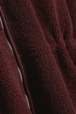 Veste cintrée en polaire - Rouge foncé — photo 4