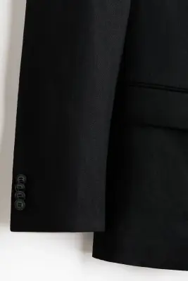 Veste Slim Fit en lin - Noir — photo 4