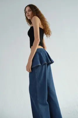 Wide High Waist Jeans - Bleu denim — photo 3
