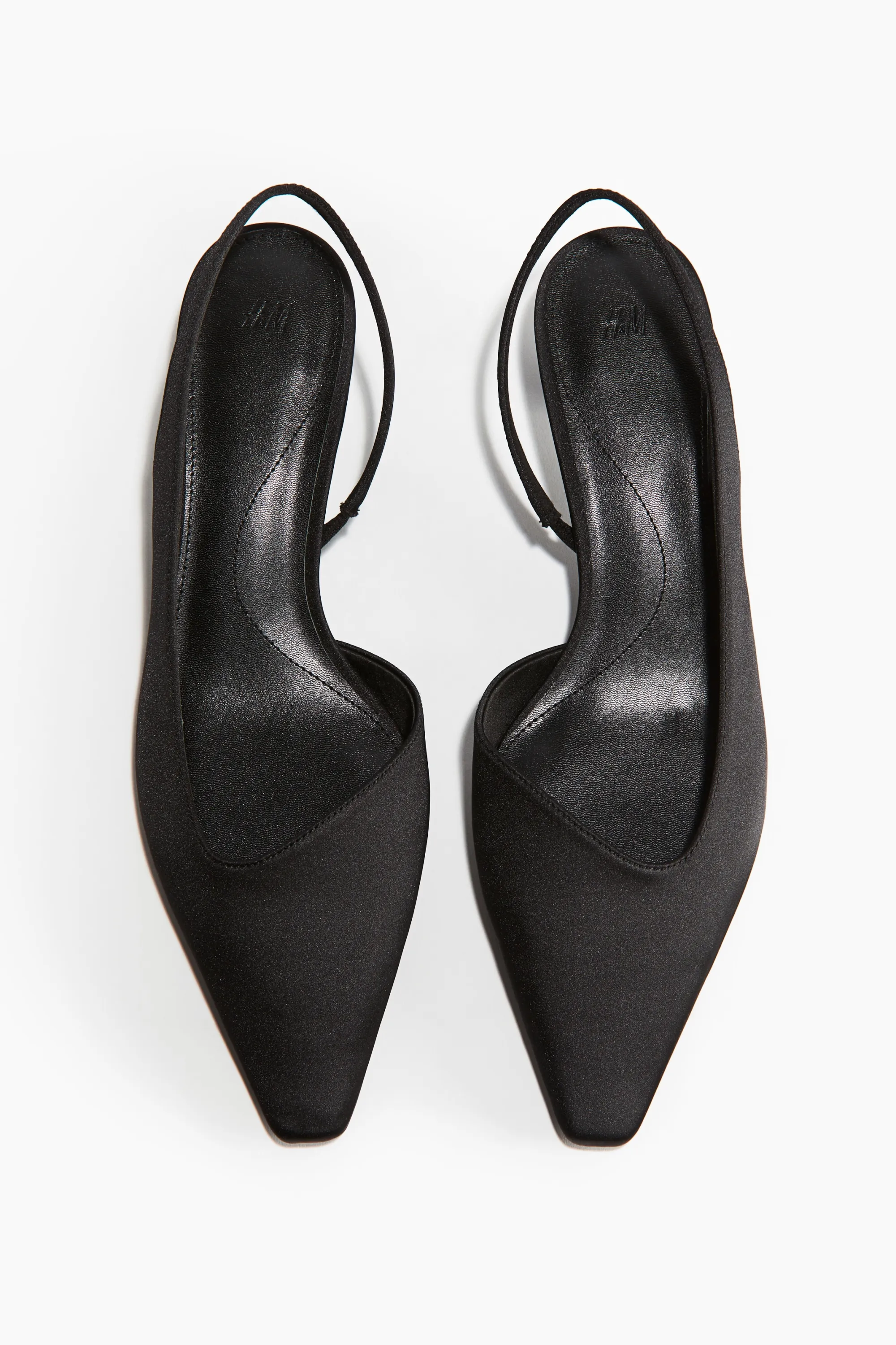 Escarpins à bride arrière en satin - Noir