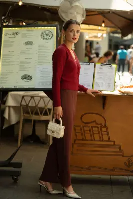 Clary Knit Cardigan - Bordeaux — photo 4