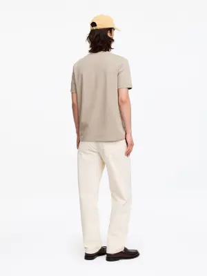 T-shirt classique en interlock - Taupe — photo 2