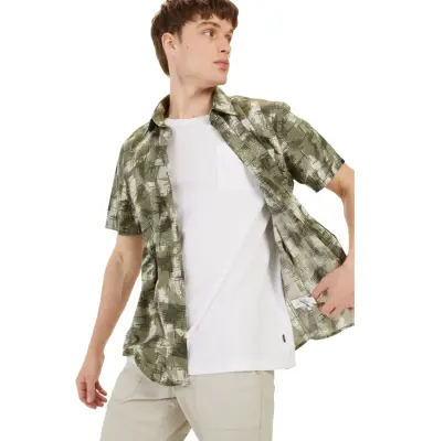 CAMEL ACTIVE CHEMISE IMPRIME Kaki — photo 5