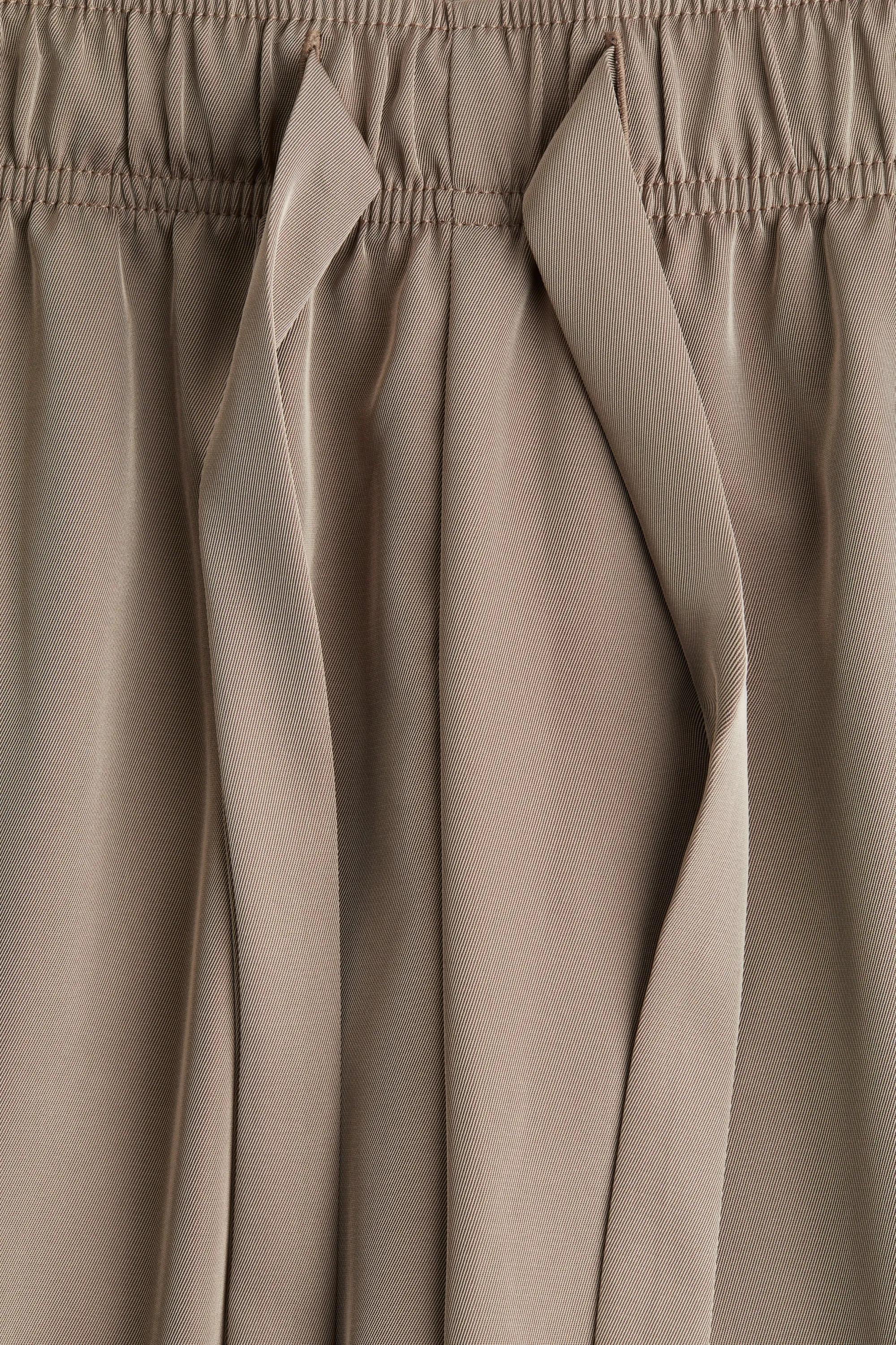 Pantalon en twill avec cordon de serrage - Taupe