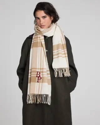 Écharpe Public tartan beige — photo 2