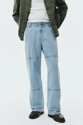 Jean worker Loose Fit - Bleu denim — photo 1