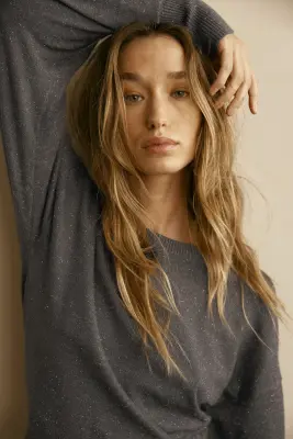 Pull en maille fine - Gris foncé — photo 1