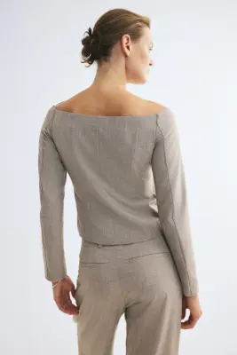 Top épaules nues - Gris ancien clair — photo 3