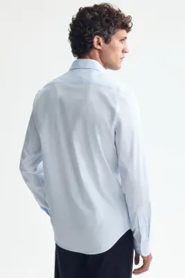 Chemise stretch Slim Fit - Bleu clair — photo 3