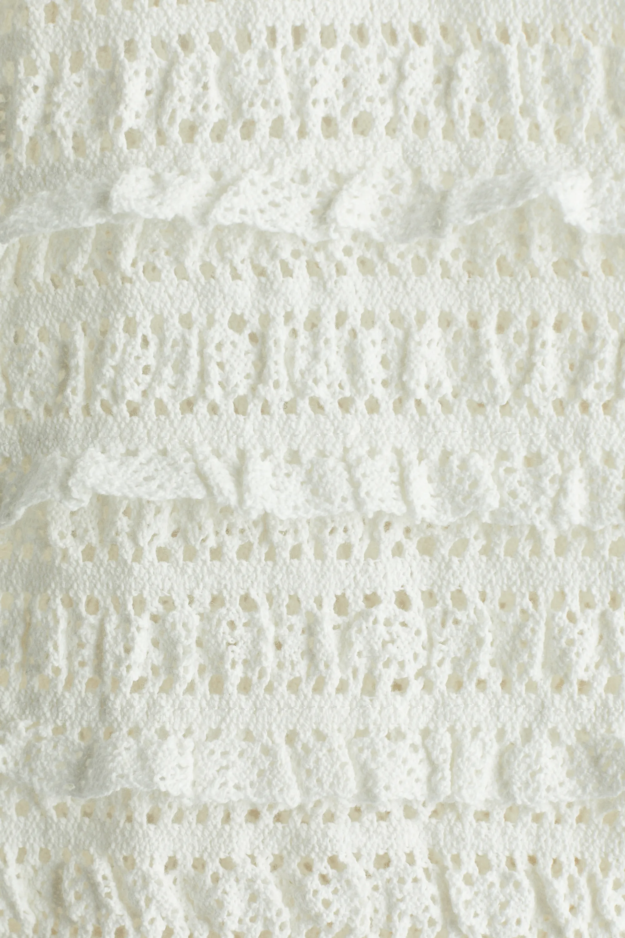 Robe volantée façon dentelle - Crème