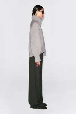 VESTE ZIPPÉE À COL CHEMINÉE EN LAINE - GRIS CHINÉ — photo 5