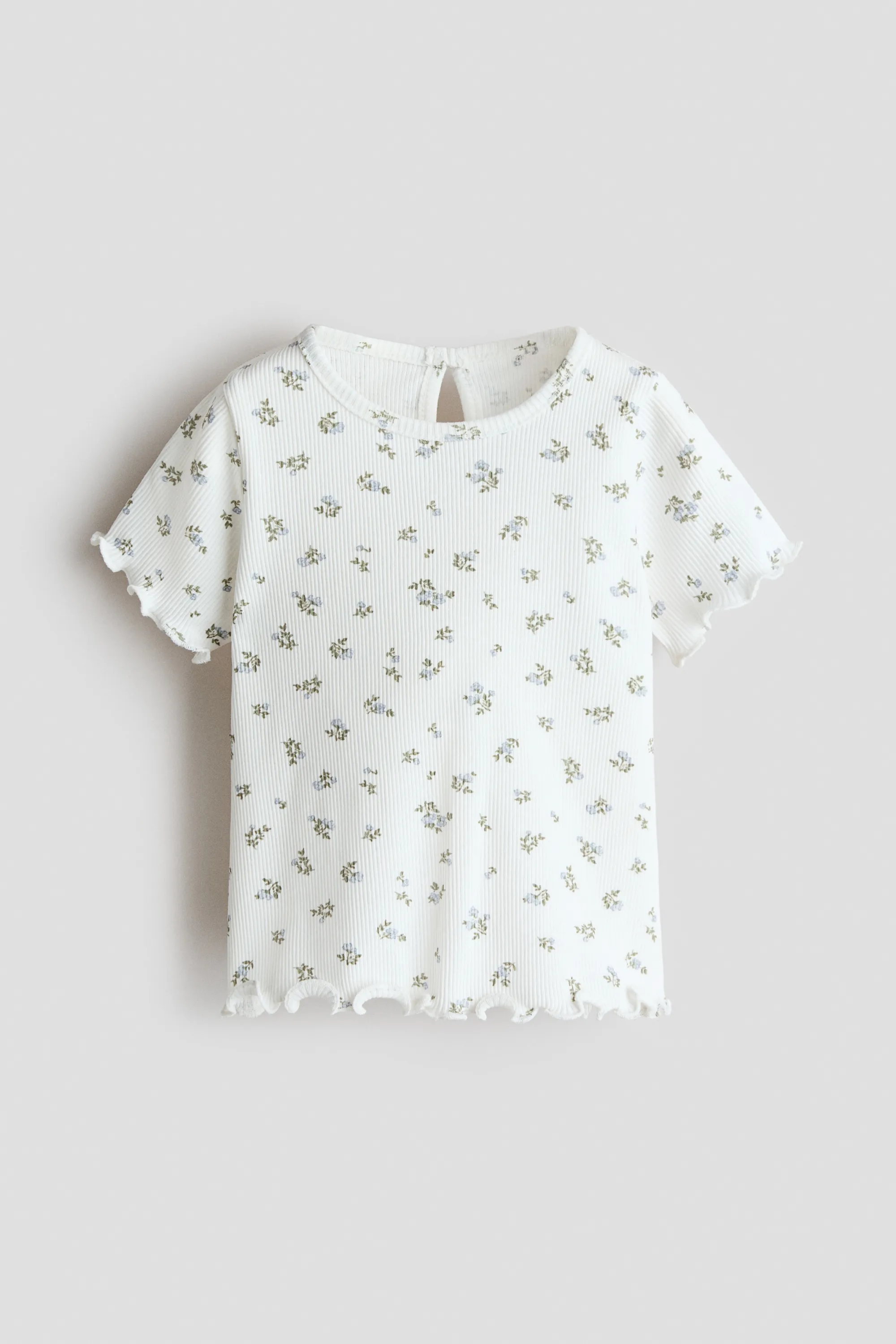 Ensemble 2 pièces robe salopette et top - Blanc/fleuri