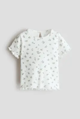 Ensemble 2 pièces robe salopette et top - Blanc/fleuri — photo 1