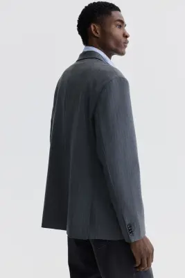 Veste Oversized Fit à fermeture droite - Gris/rayures tennis — photo 4