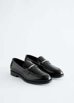 Mocassins en cuir à détails mors - Noir — photo 2