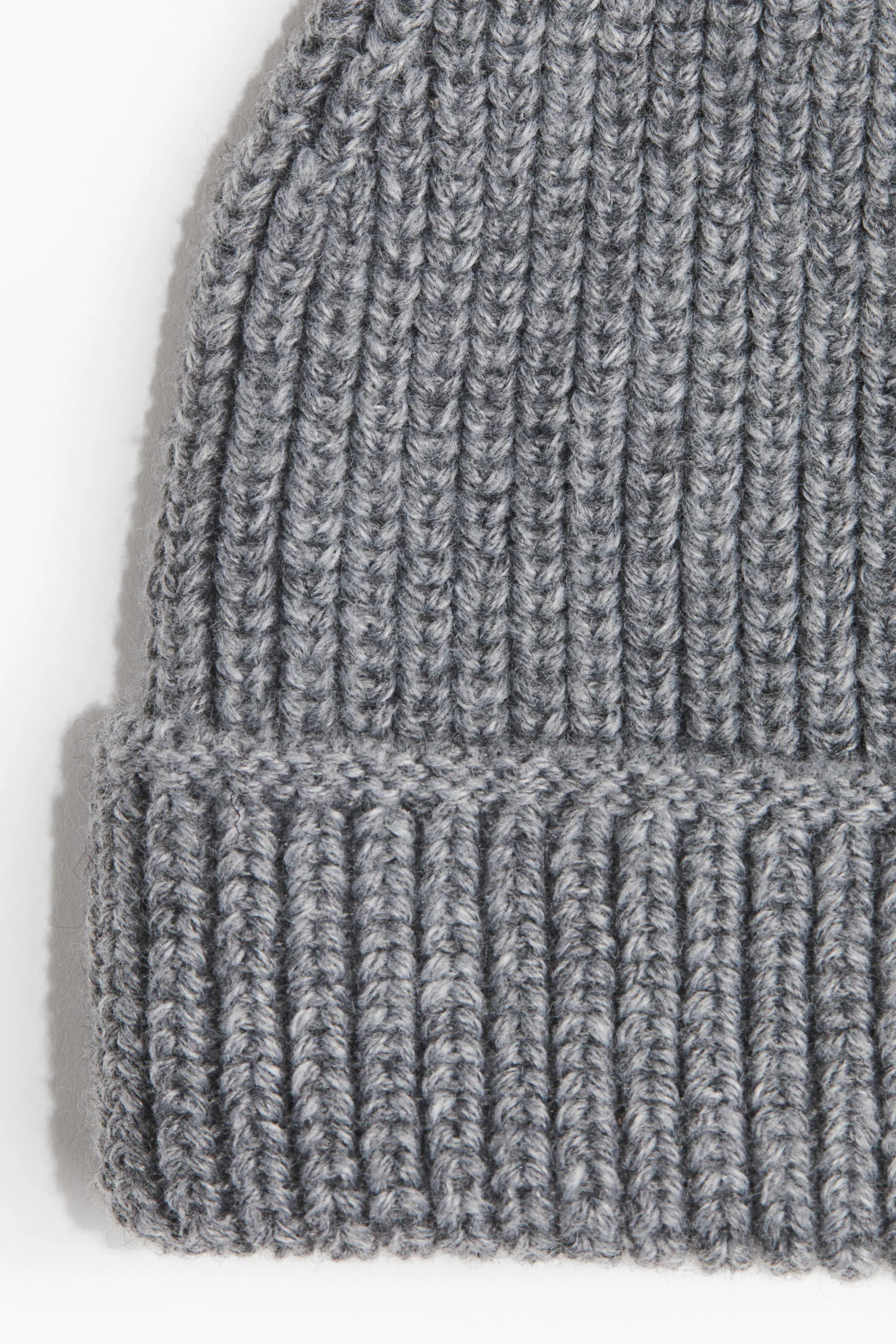 Bonnet en maille côtelée - Gris foncé chiné