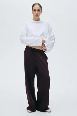 Pantalon jogger à jambes droites - Bordeaux — photo 2