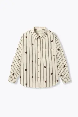Chemise oversize rayée brodée — photo 1