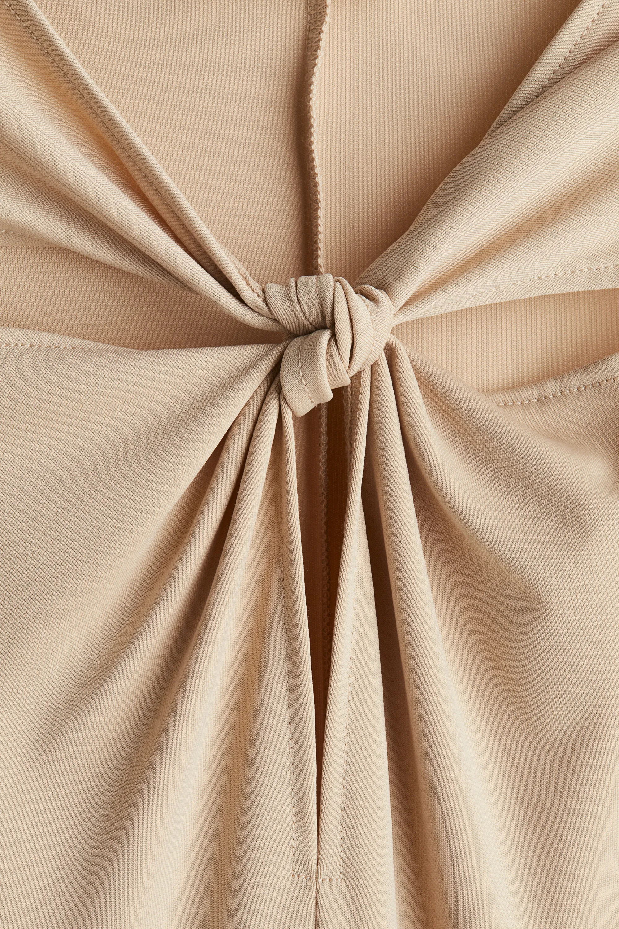 Robe avec détail noué - Beige