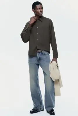 Chemise Loose Fit - Marron — photo 2