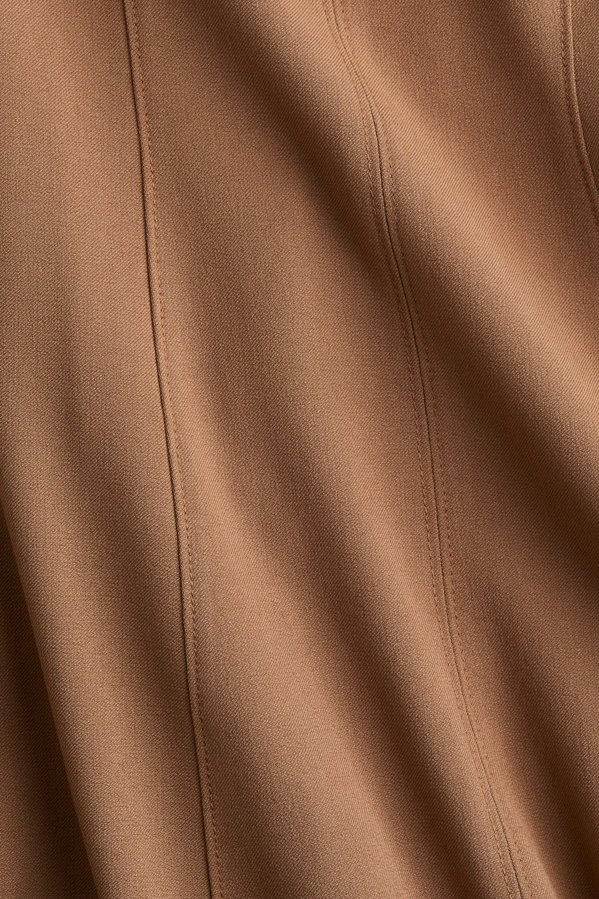 Robe en twill avec jupe évasée - Beige foncé