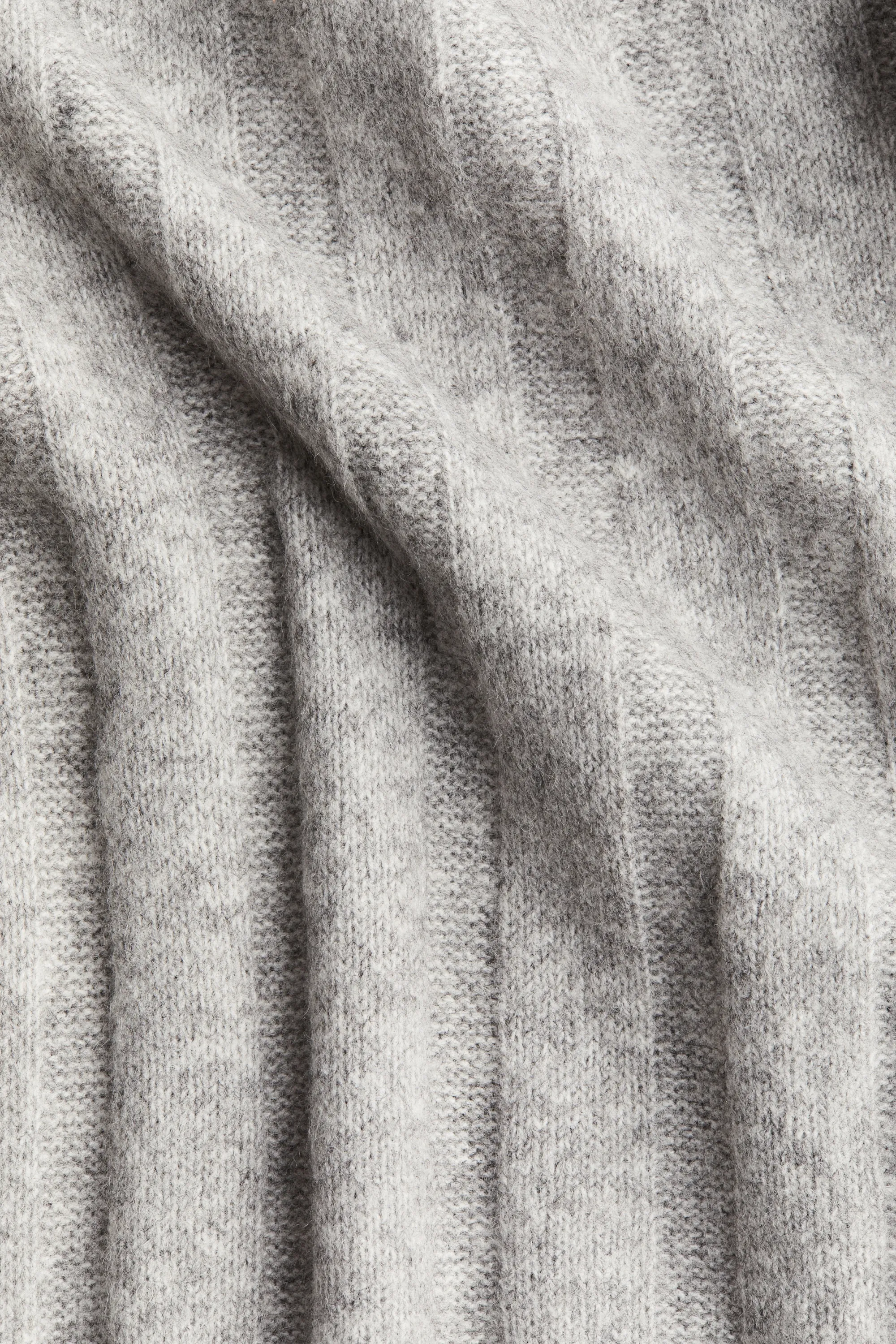 Pull oversize en maille côtelée - Gris chiné