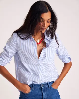 Chemise Ulysse rayures bleu et blanc — photo 2