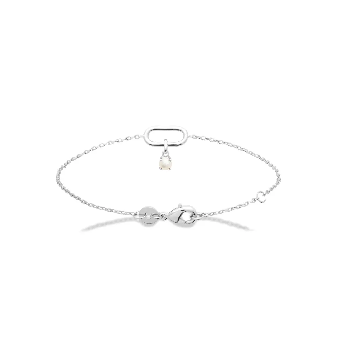 Bracelet argent 925 rhodie perle 87407318