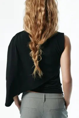 Top avec détail façon cape - Noir — photo 2