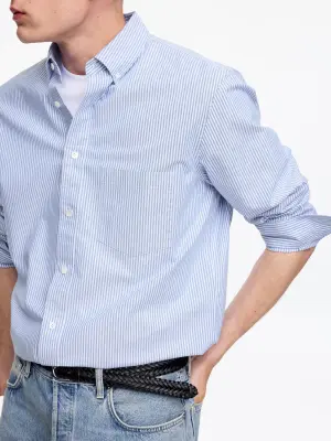 Chemise Oxford classique - Bleu/rayé — photo 3
