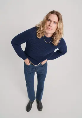 Le pull côtelé - Bleu marine — photo 5